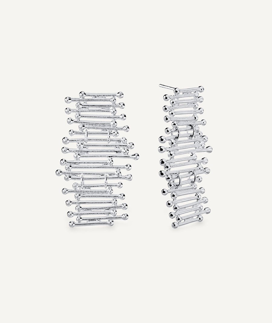 Earrings Redosa collection Esenciales Silver plated long strips