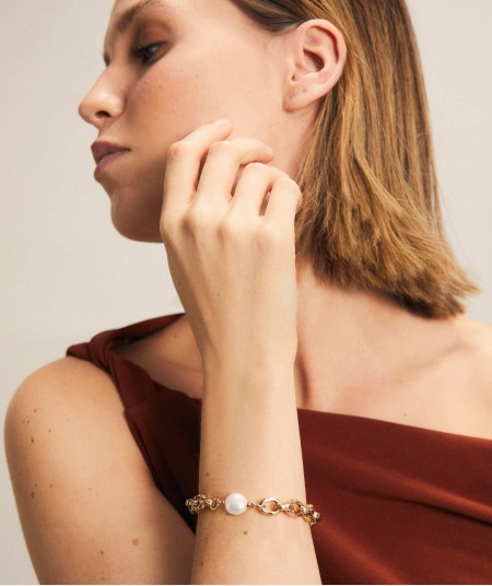 Bracelets Marina chain cultured pearl