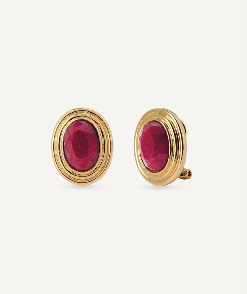 Earrings Juana with Burgundy Agate