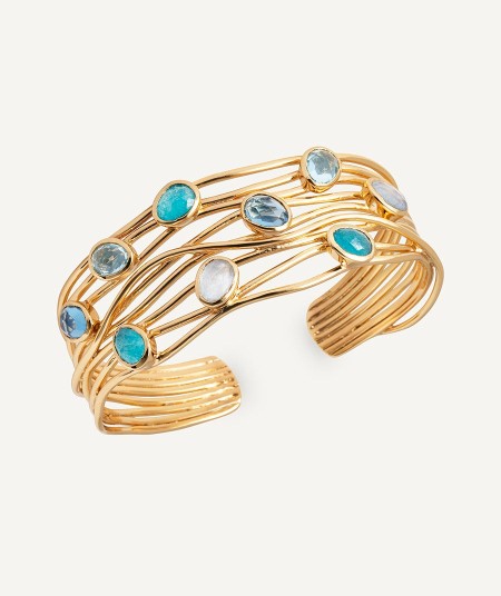 Aqua Bracelet with Natural Stones