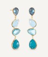 Aqua Earrings with Natural Stones