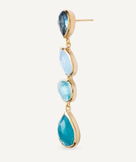 Aqua Earrings with Natural Stones