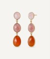 Terra Earrings with Quartz and Carnelian