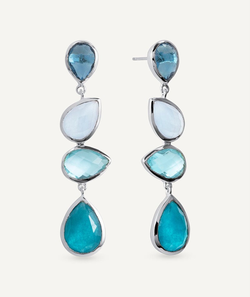 Pendientes Aqua con Piedras Naturales